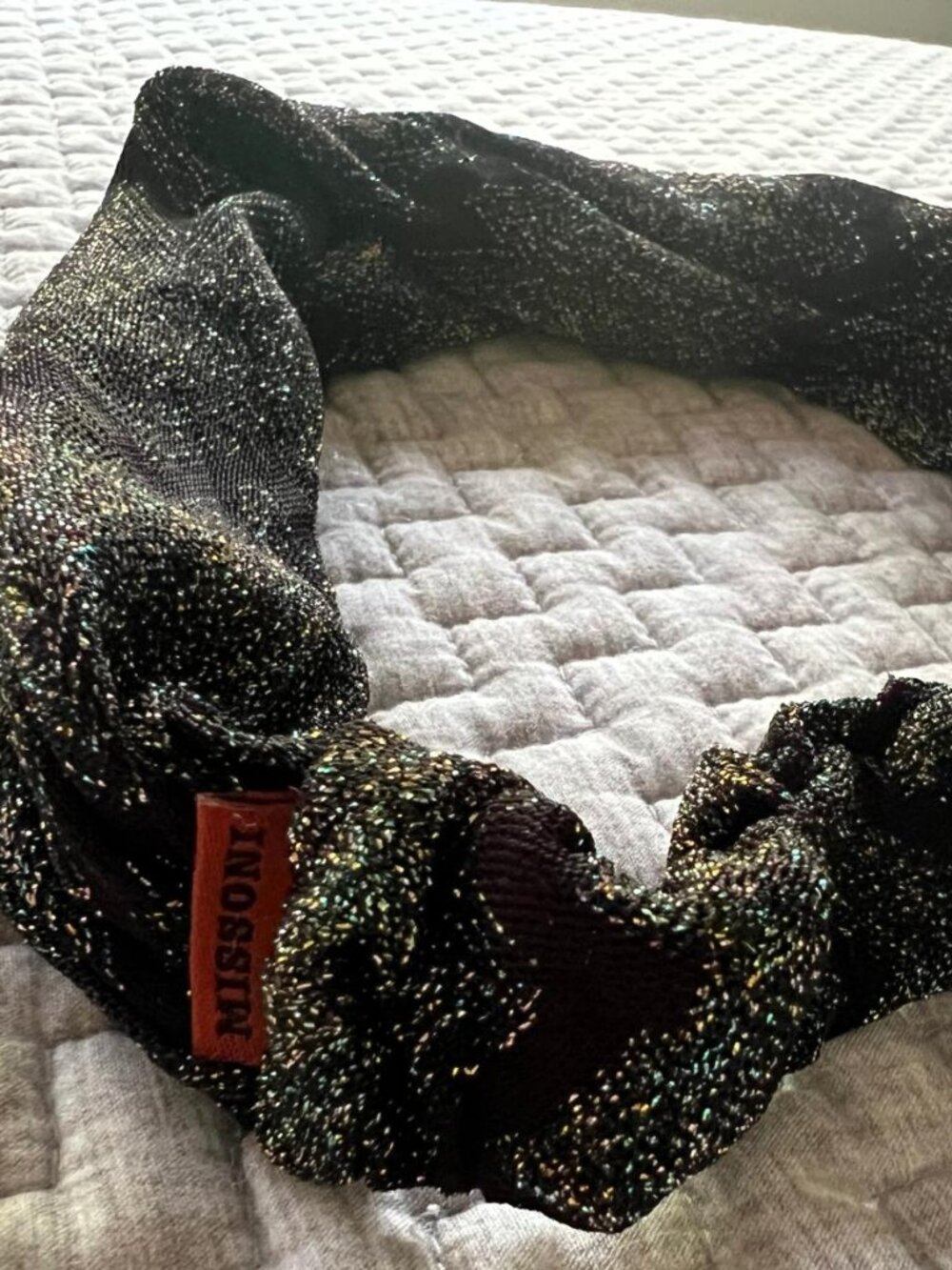 MISSONI Hairband in viscose lamé blend with sparkle appliqué